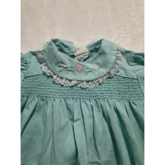 Toddle Time JC Penney Vintage Dress Baby Toddler Size 1 1/2 Embroidered Blue - Picture 2 of 9